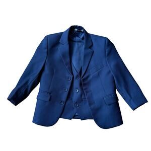 Boys Navy Blue Suit Jacket and Vest Size 3T Formal Easter Special Occasion